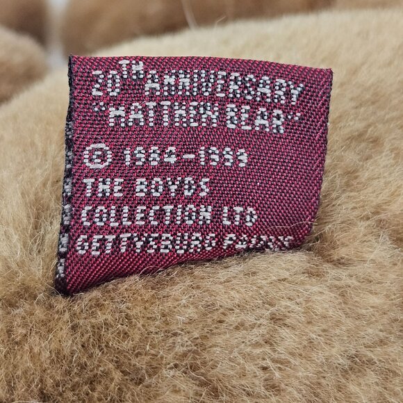 Boyds Bears Plush Matthew 20th Anniversary Limited Edition Australian Wool - Picture 9 of 11